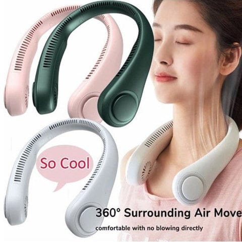 Big Sale !! Portable Bladeless Hanging Neck Fan - (IMPORTED)